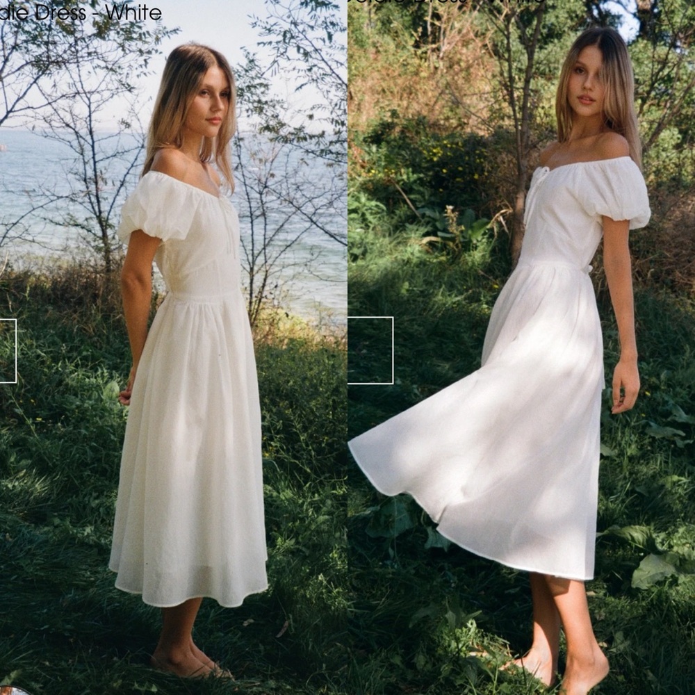 White midi dress